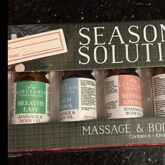 😊3/$30 Essential Oil Massage Oil Wellness set of 6 NEW IN BOX - Picture 15 of 16